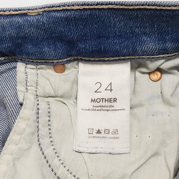 MOTHER Lil Mid-Rise Dazzler Ankle Fray Jean Riding The Cliffside Sz 24 - Picture 5 of 11